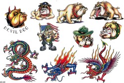 Татуировка бульдога, татуировка дракона - каталог татуировок