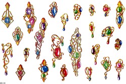 Татуировки в виде украшений с рубинами, аметистами, алмазами в каталоге