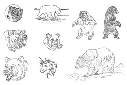 Эскизы татуировок медведя, единорог в каталоге татуировок
